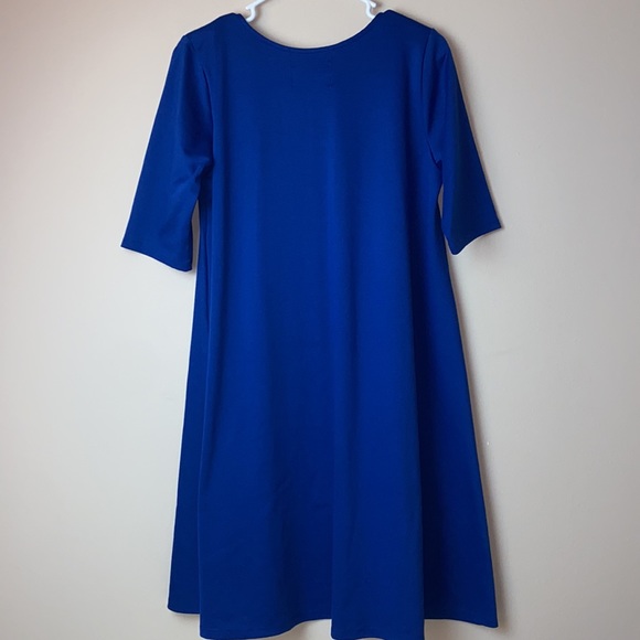 Cut & Sew Blue Dress - Picture 4 of 6